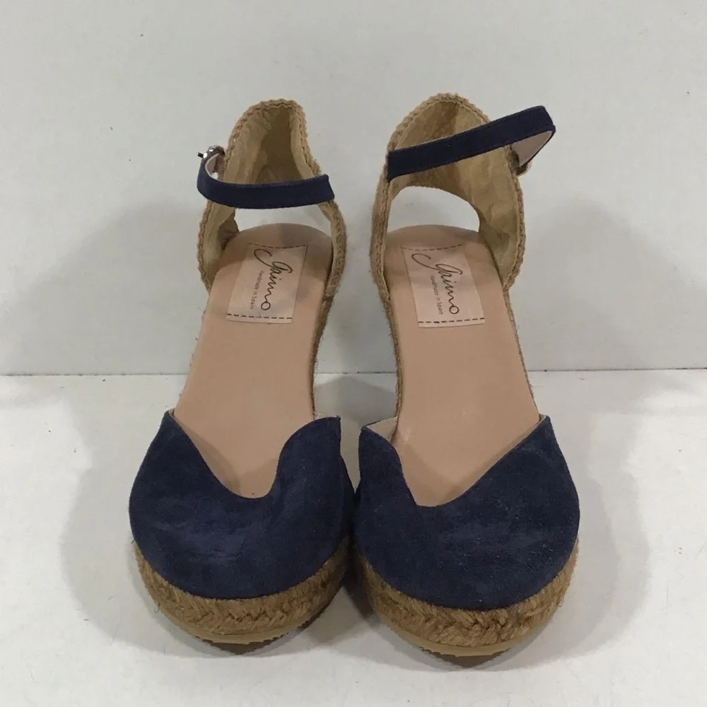 Women’s Gaimo Navy Suede Wedge Espadrille Sandals Size 40
